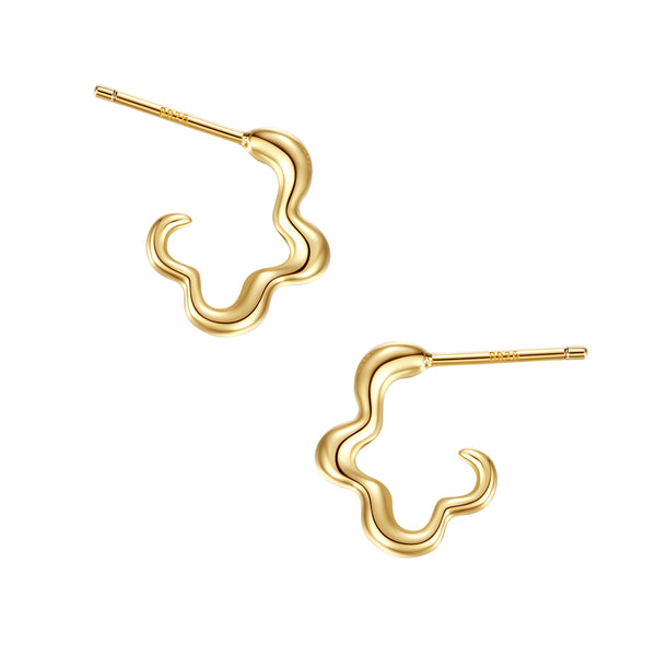 BVFE0762 Flower Half Hoop Earrings