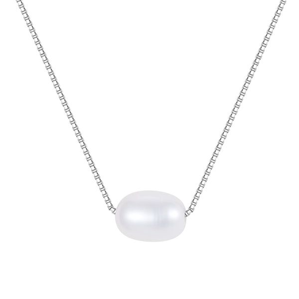 VFX0789 Box Chain Pearl Necklace