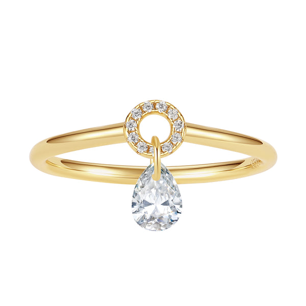 VFJ1098 Pear CZ Loop Ring