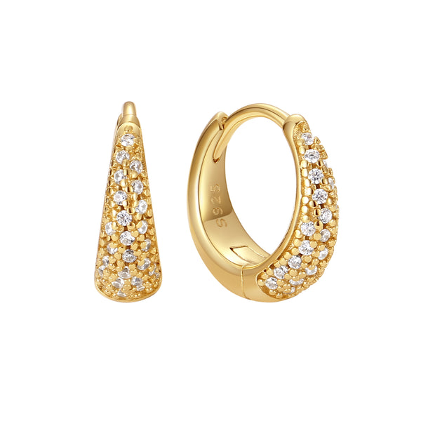 VFE1371 Pave Cubic Chunky Hoop Earrings