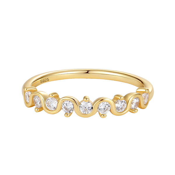 VFJ0463 Wavy CZ Eternity Band Ring