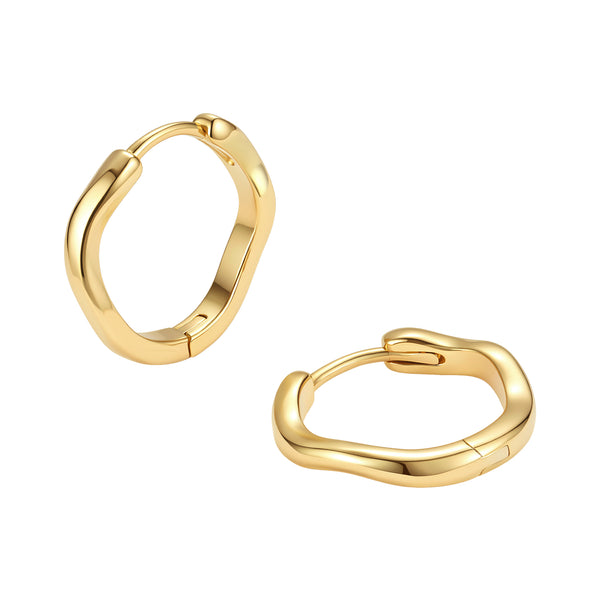 VFE1358 Polish Wave Huggie Hoop Earrings