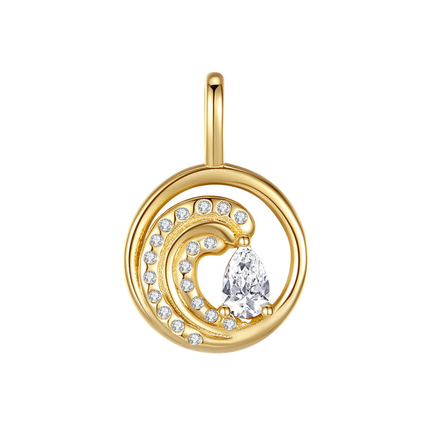 VFD0766 CZ Wave Round Charm