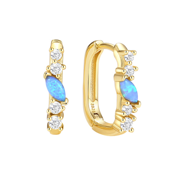 VFE1309 Marquise Opal Hoop Earrings