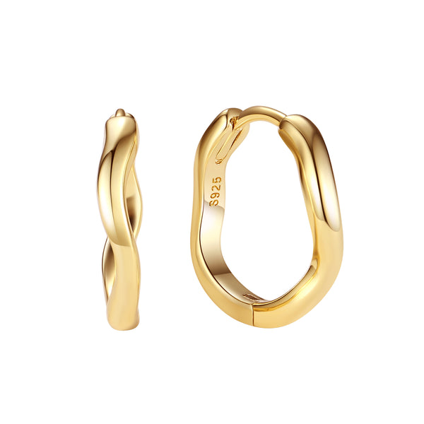 VFE1358 Polish Wave Huggie Hoop Earrings