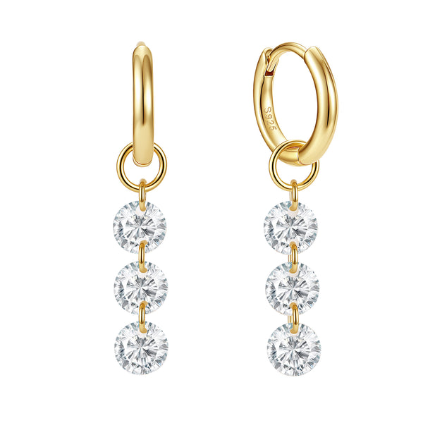 VFE1081 3-CZ Tennis Drop Earrings