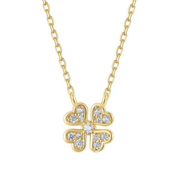 VFX0868 Four Leaf Flower Pendant Necklace
