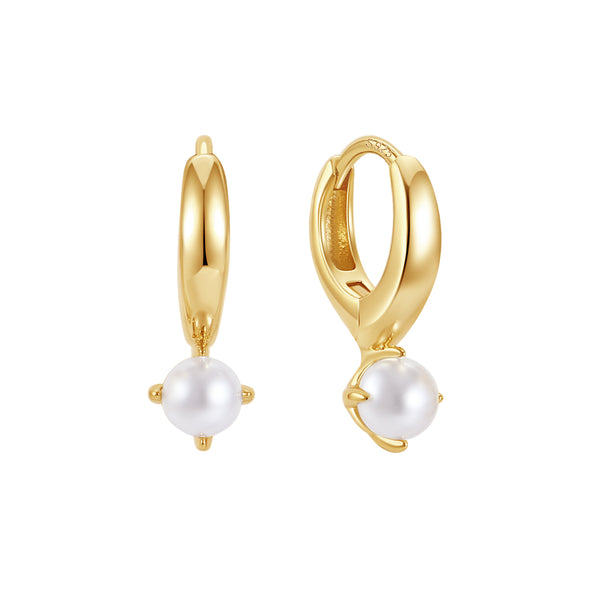 BVFE1412 Pearl Hoop Earrings