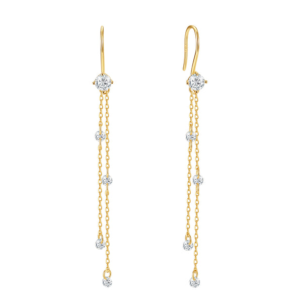 VFE1090 Double-Chain Hook Earrings