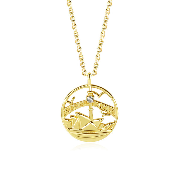 FX1094 - FX1100 925 Sterling Silver Famous City Building Logo Pendant Necklace