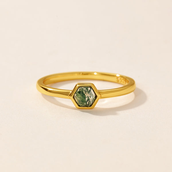 VFJ0242 Hexagon Natural Stone Ring