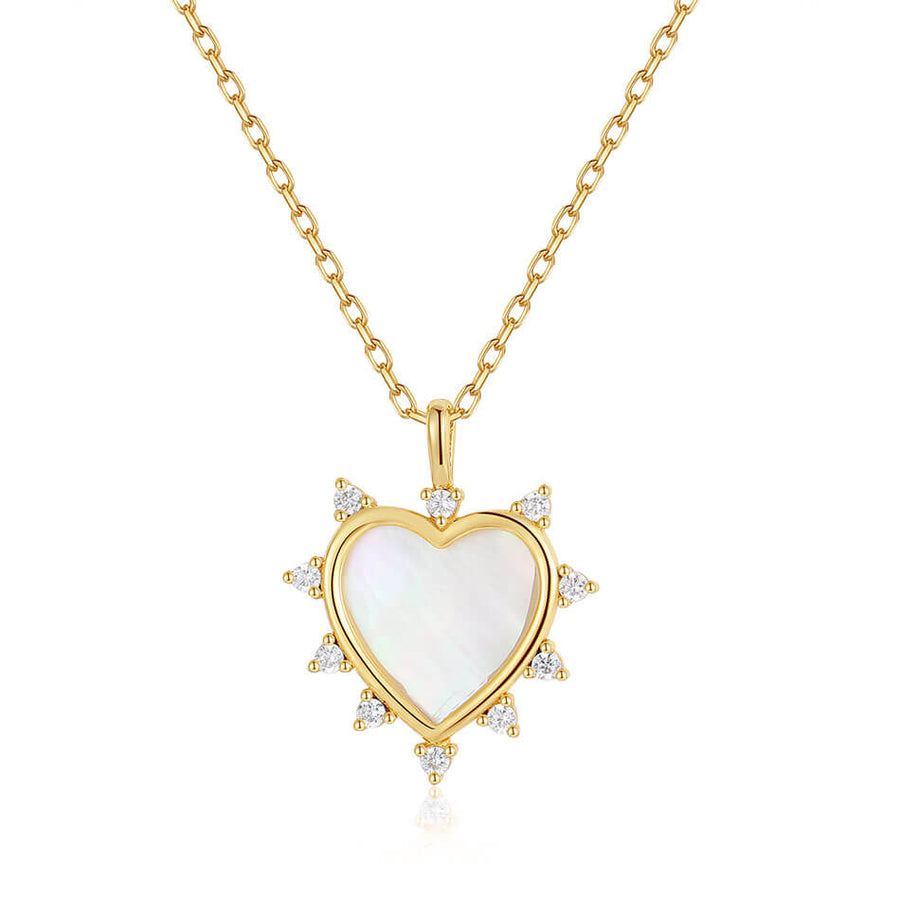 VFX0420 Mother Of Pearl Heart Necklace