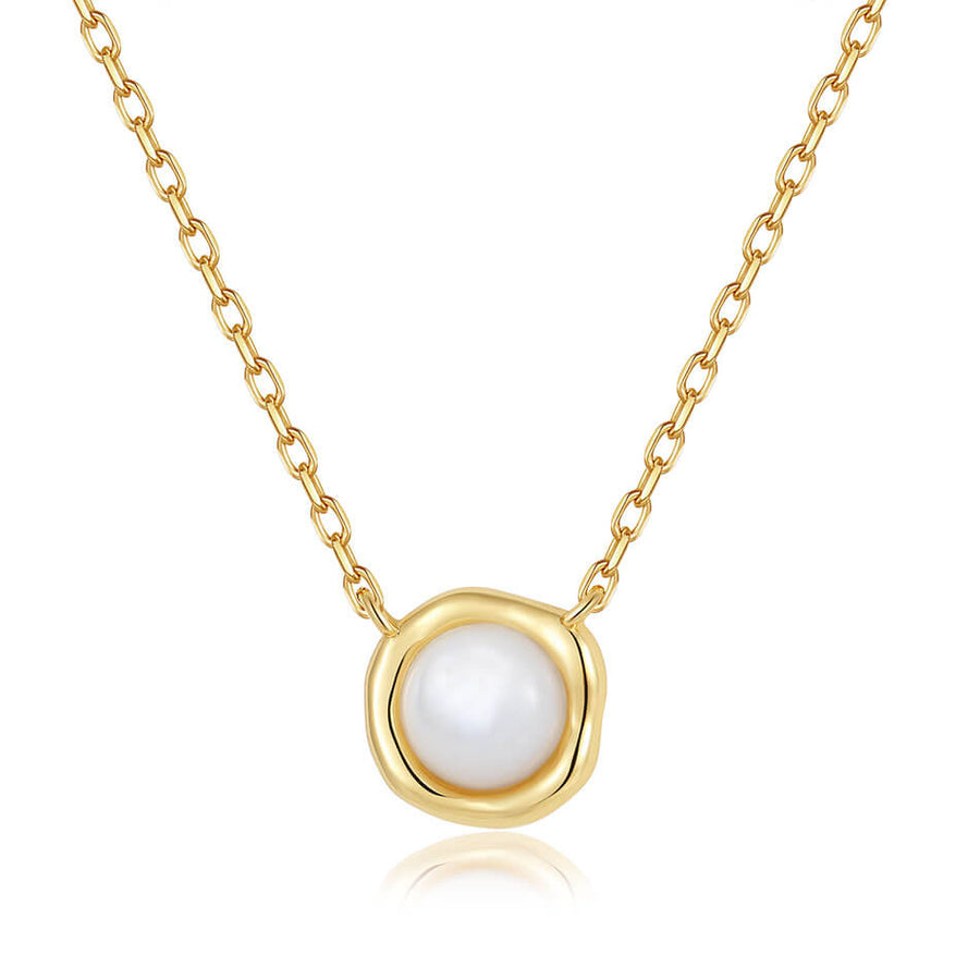 VFX0400 Bezel Mother Of Pearl Pendant Necklace