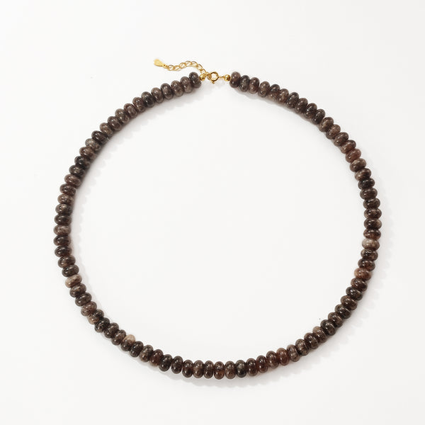 PN0193 925 Sterling Silver Natural Stone Charm Beaded Necklaces