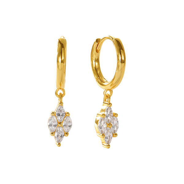 VFE0184 Diamond-Shaped Opal Pendant Earrings