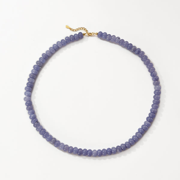 PN0191 925 Sterling Silver Purple Charm Beaded Necklace