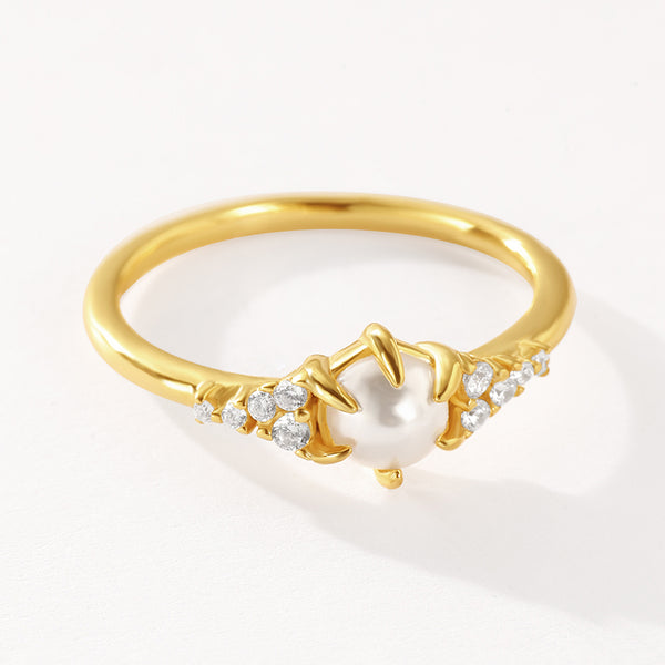 VFJ0516 Delicate Shell Pearl & CZ Ring