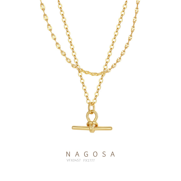 T Bar Stacked Chain Necklace