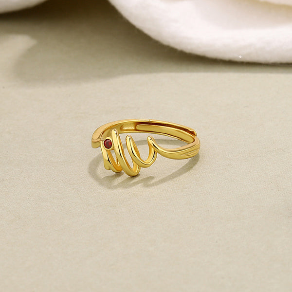 FJ0975 925 Sterling Silver Crystal Spiral Ring