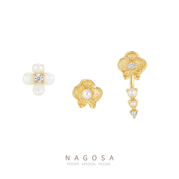 Shell Pearls Flower Studs