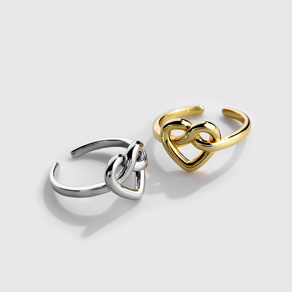 FJ0871 925 Sterling Silver Enlaced Heart Ring
