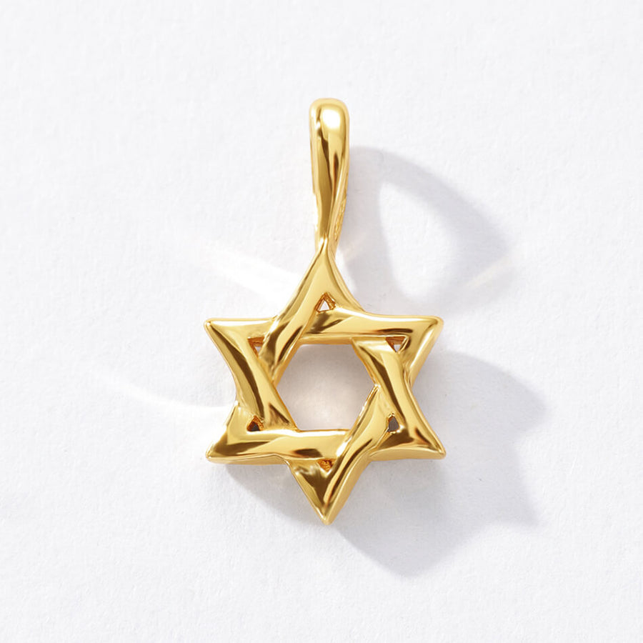 VFD0264 18K Gold Hexagram Necklace Charm Pendant