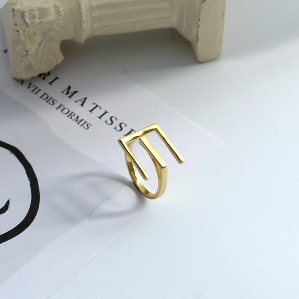 FJ0901 925 Sterling Silver Letter E Ring