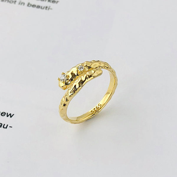 FJ0988 925 Sterling Silver Serpentine Zircon Ring