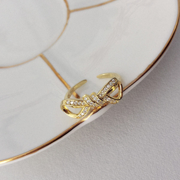 FJ0883 925 Sterling Silver Bow-knot Ring