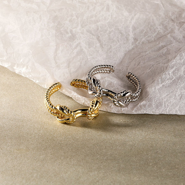 FJ0896 925 Sterling Silver Open Knot Ring