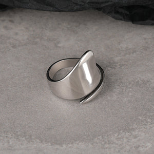 FJ0897 925 Sterling Silver Open Asymmetrical Ring