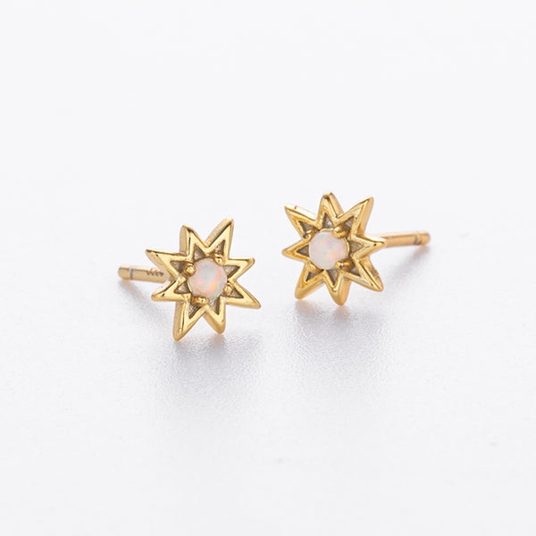 FE4131 Starburst Opal Stud Earrings