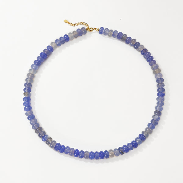 PN0188 925 Silver Purple Jade Charm Bead Necklaces