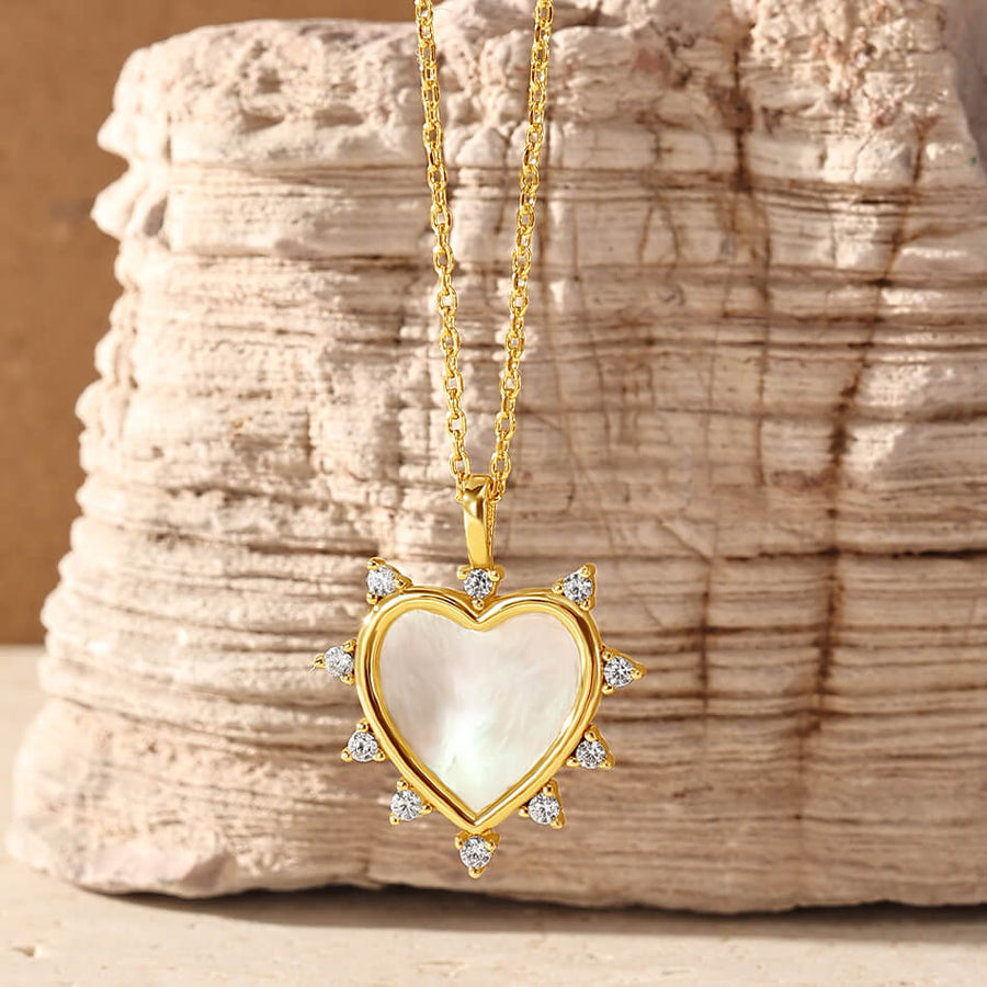 VFX0420 Mother Of Pearl Heart Necklace