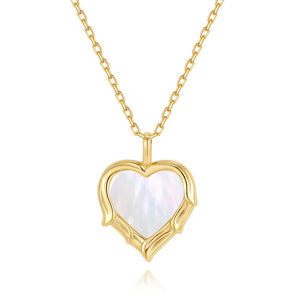 VFX0421 Mother Of Pearl Heart Necklace