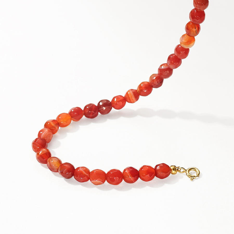 PB0113 Red Agate Charm Beaded Bracelets