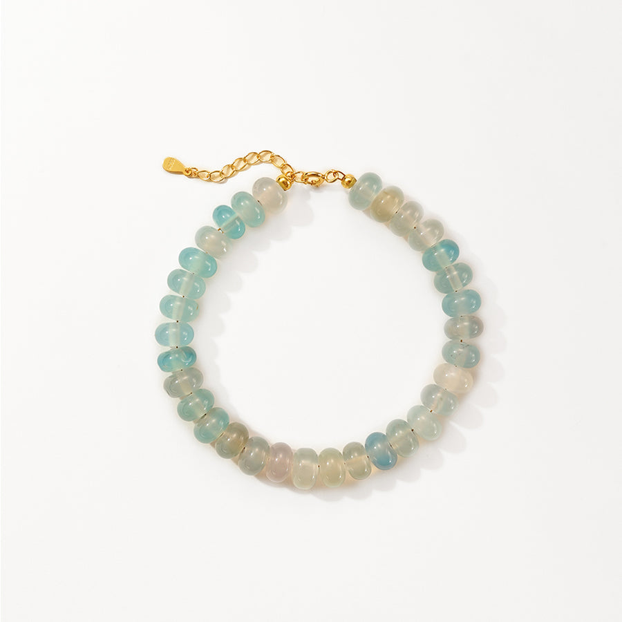 PB0150 Agate Blue Beads Bracelet