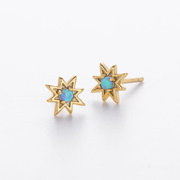 FE4131 Starburst Opal Stud Earrings