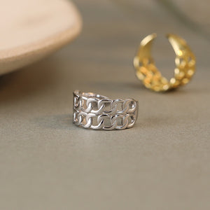 FJ0978 925 Sterling Silver Openwork Braided Ring