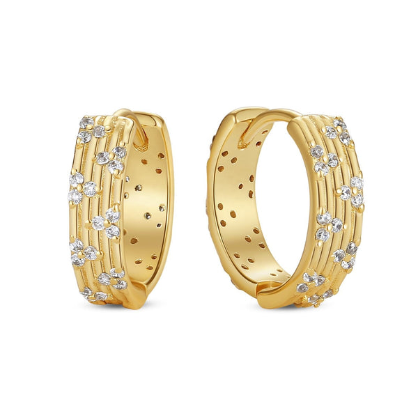 VFE0495 CZ Wide Hoop Earrings