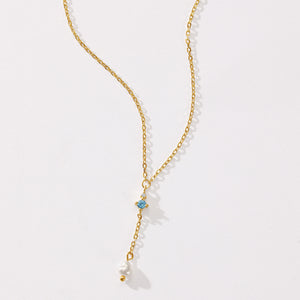 VFX0546 Lariat Y Shape Shell Pearl Necklace