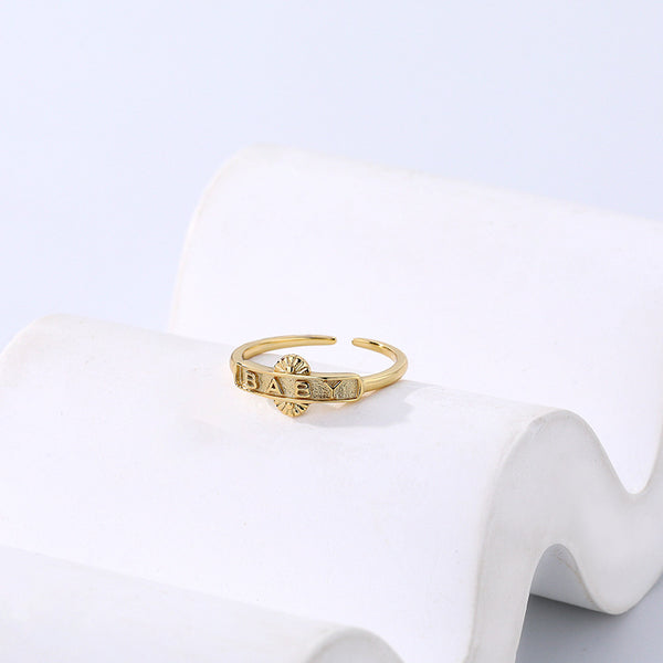 FJ0924 925 Sterling Silver Letter BABY Ring