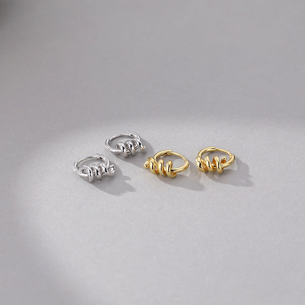 FE2684 925 Sterling Silver Spiral Hoop Earrings