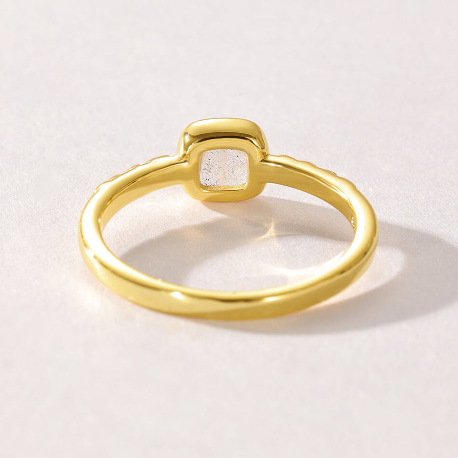 VFJ0199 Geometry Square Moonstone Wedding Rings