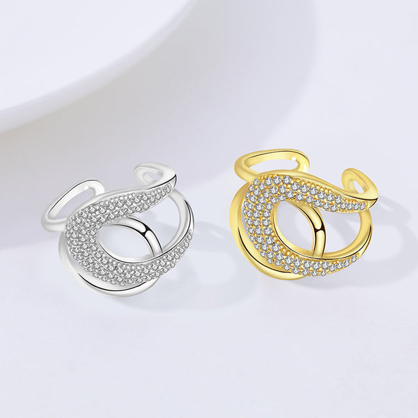 FJ1117 925 Sterling Silver Double Band Cross Ring