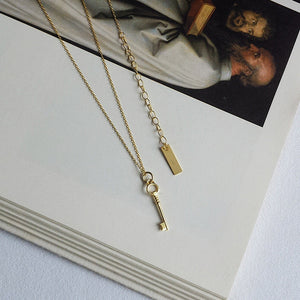 FX1165 925 Sterling Silver Key Pendant Necklace