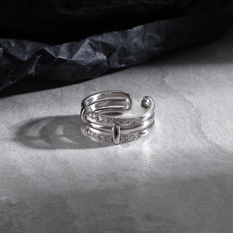 FJ0984 925 Sterling Silver Vintage Zirconia Ring