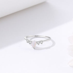 FJ1110 925 Sterling Silver Opal Zirconia Crown Ring