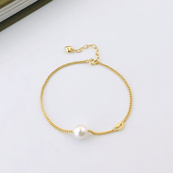 FS0351 925 Sterling Silver Shell Pearl Bracelet