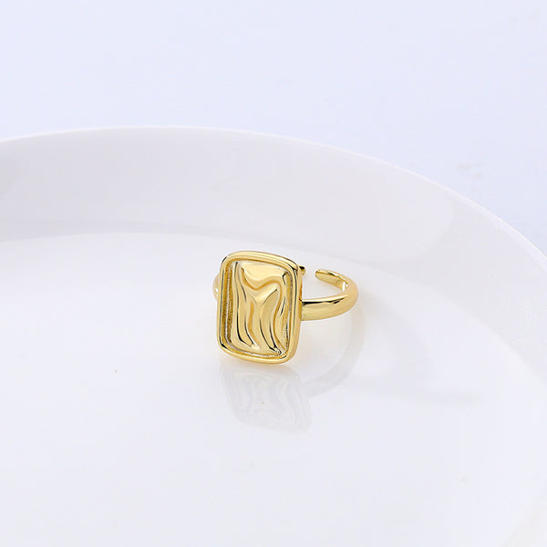 FJ0886 925 Sterling Silver Cubic Signet Ring